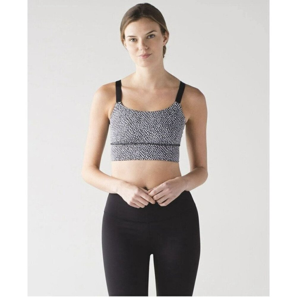 Lululemon Both Ways Bra Scatter Star Arctic Grey Black Size 4 EUC